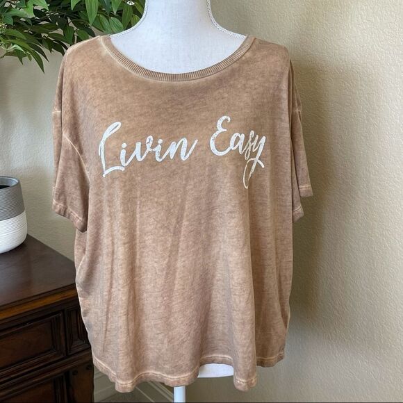 Torrid Cropped Relax Tee Shirt Livin’ Easy 3x PLUS Top - Picture 3 of 4